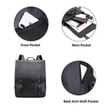 Zebella Womens Vegan Vintage Leather Backpack Faux Leather Laptop Backpack Travel Daypack College Bookbag-Black - backpacks4less.com