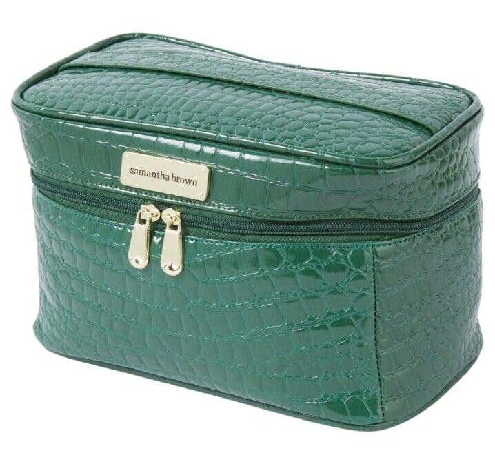 Samantha Brown Croco Cosmetic Case (Deep Green)