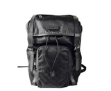 Gucci Men's Backpack Black GG Nylon Drawstring With Leather Trim 510336 1000