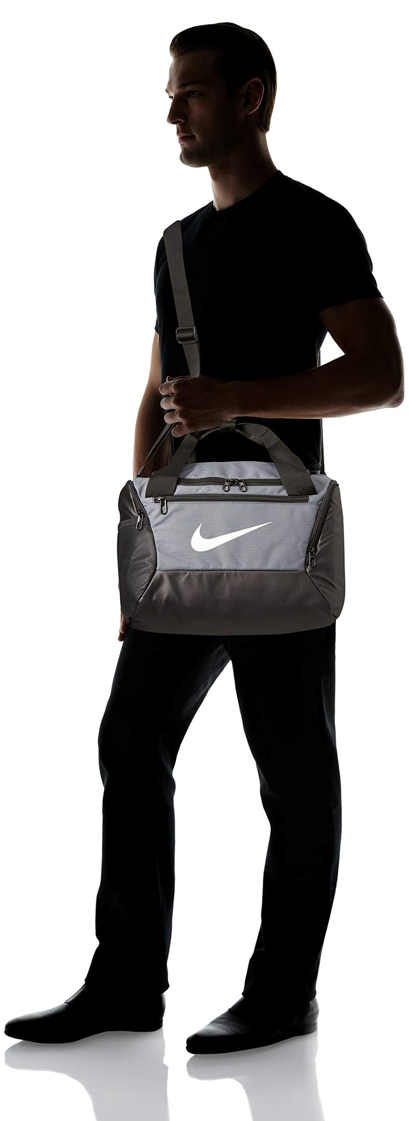 NIKE Brasilia X-Small Duffel - 9.0, Flint Grey/Black/White, Misc - backpacks4less.com