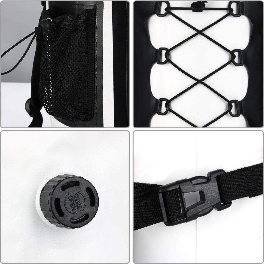 Buffalo Gear Portable Insulated Backpack Cooler Bag - Hands-Free and Collapsible, Waterproof and Soft-Sided Cooler Backpack for Hiking, The Beach, Picnics,Camping, Fishing - White,35 Liters,30 Can - backpacks4less.com