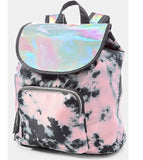 Justice Girls Pink Holo Dye Effect Rucksack Backpack