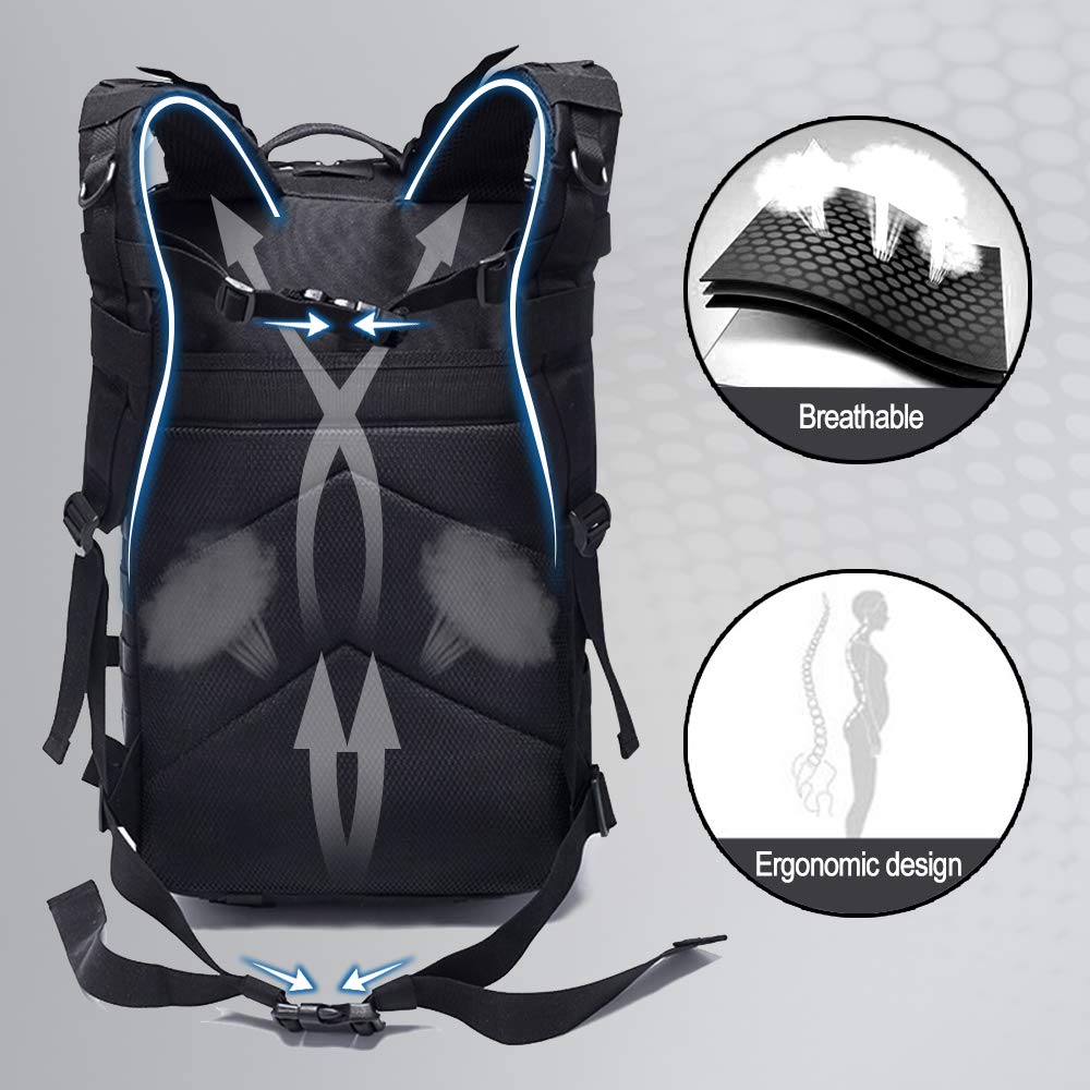 Military Tactical Backpack,Monoki Army 3 Day Assault Pack,42L Molle Bag Rucksack - backpacks4less.com