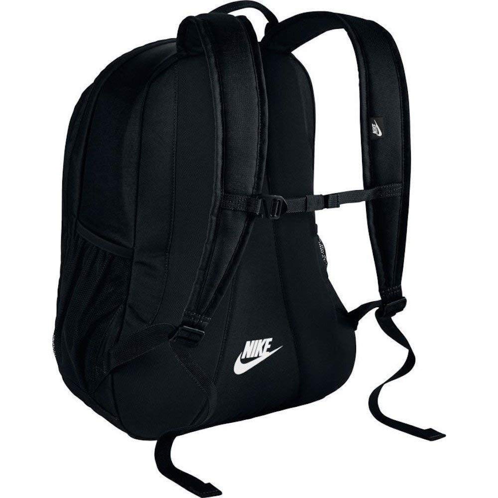 Nike Sportswear Hayward Futura Backpack for Men, Large Backpack with Durable Polyester Shell and Padded Shoulder Straps, Black/Black/White - backpacks4less.com