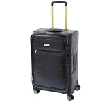 Samantha Brown 26" Exp Spinner luggage - Durable croco-embossed PVC - Black -