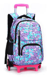 Meetbelify Kids Rolling Backpacks Luggage Six Wheels Unisex Trolley School Bags Purple