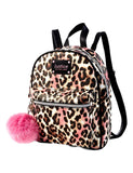 Justice Cheetah Girls Mini Backpack - Cute Mini Travel Daypack Purse with Pompom Keychain - Lightweight and Waterproof Leather Bookbags