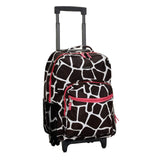 Rockland Luggage 17 Inch Rolling Backpack, Pink Giraffe, One Size