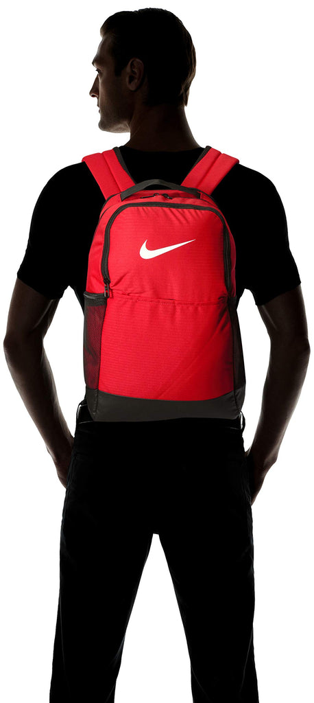 Nike Brasilia Medium Training Backpack, Nike Backpack for Women and Men with Secure Storage & Water Resistant Coating, University Red/Black/White - backpacks4less.com