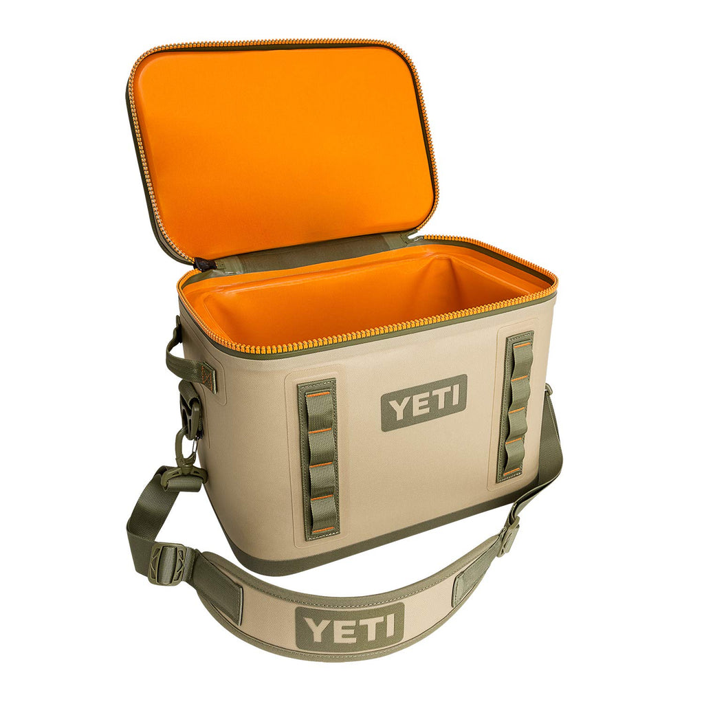 YETI Hopper Flip 18 Portable Cooler, Field Tan/Blaze Orange - backpacks4less.com