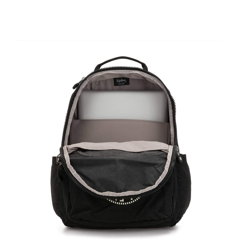 Kipling Seoul Large 15" Laptop Backpack Lively Black - backpacks4less.com