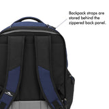 High Sierra Powerglide Lightweight Wheeled Laptop Backpack, fits most 17-inch laptop models, Ideal for High School and College Students True Navy/Black - backpacks4less.com