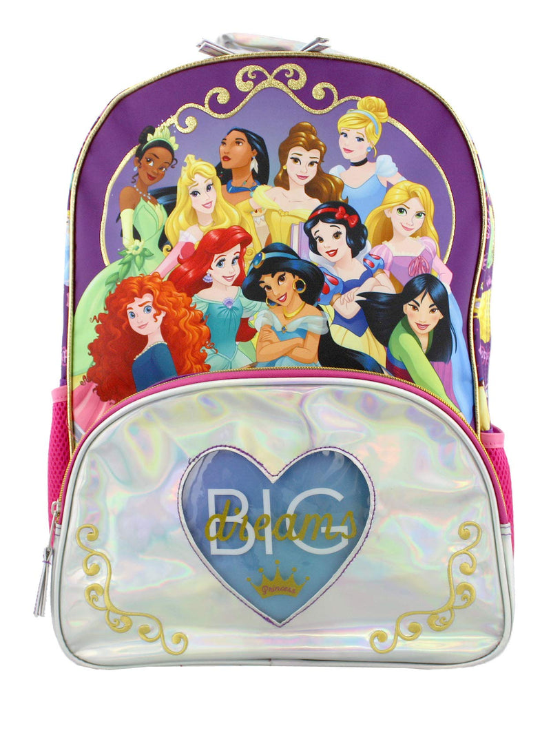 Disney Princess Girl's 16 Inch School Backpack Bag (One Size, Purple/Pink) - backpacks4less.com