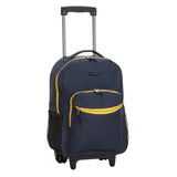 Rockland Luggage 17 Inch Rolling Backpack, Navy, One Size