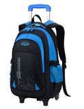 Boys Rolling Backpack, Fanspack Roller Backpack for Kids School Bag Wheeled Primary Backpack for Boys