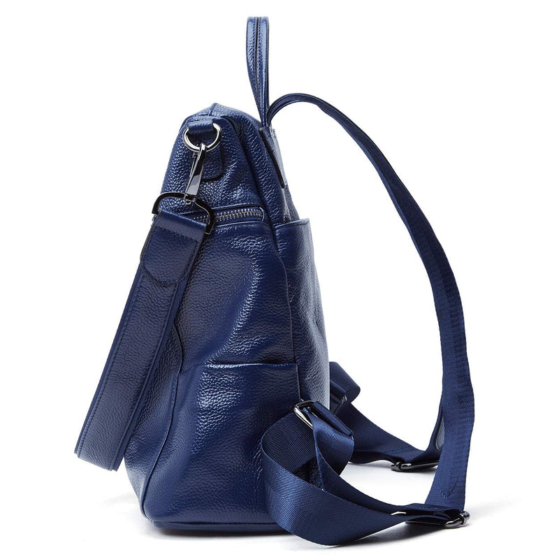 BOYATU Convertible Genuine Leather Backpack Purse for Women Fashion Travel Bag Blue-02 - backpacks4less.com