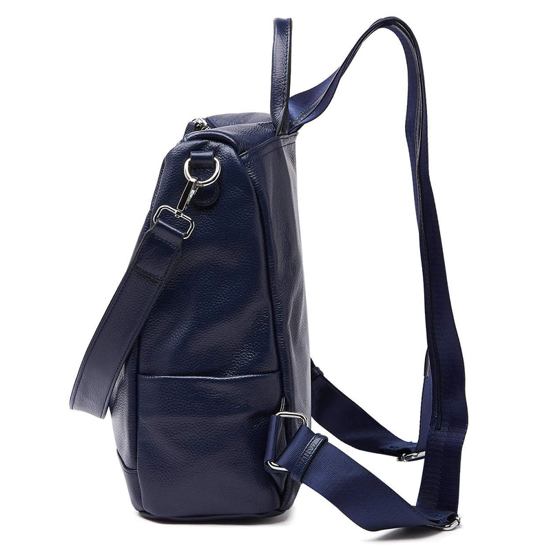 BOYATU Convertible Genuine Leather Backpack Purse for Women Fashion Travel Bag Blue-03 - backpacks4less.com