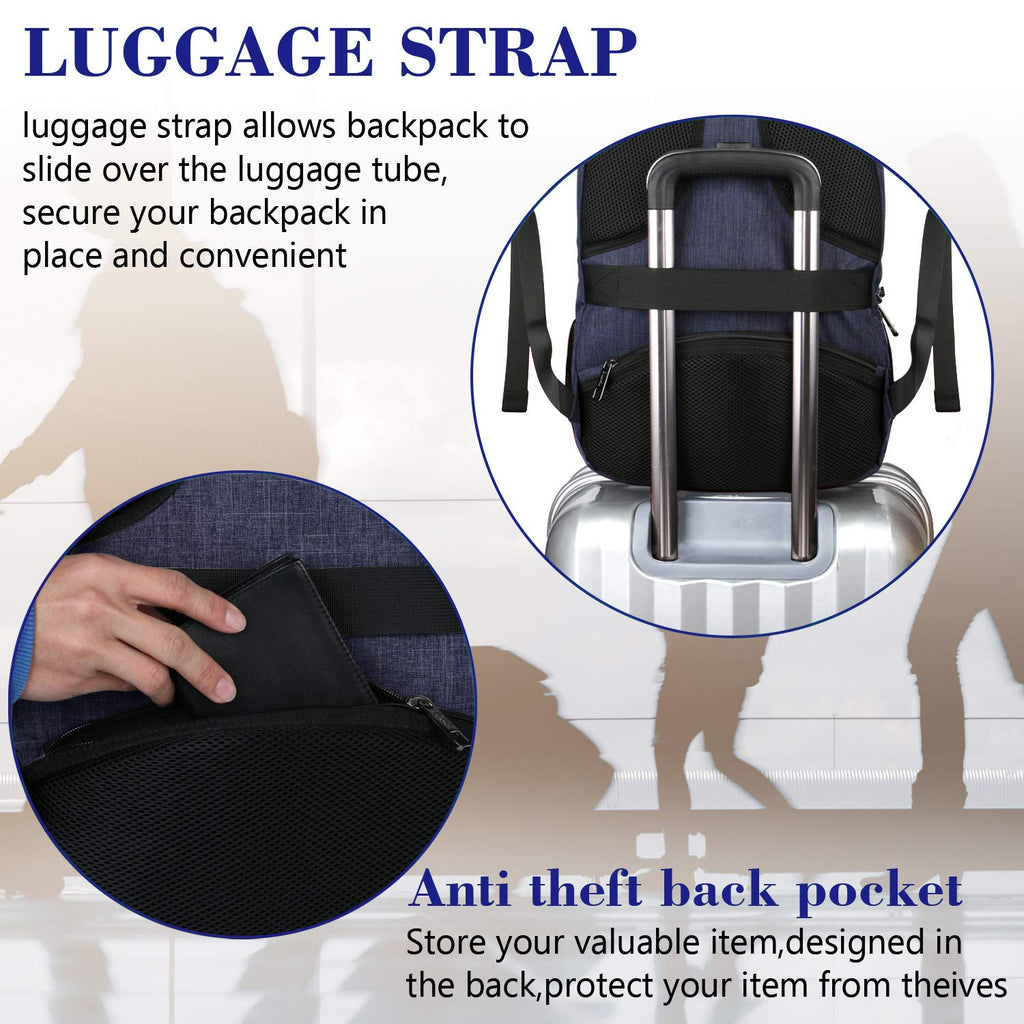 Large College Backpack,Durable Computer Backpack with USB Charging Port Fit 17 inch Notebook,Lightweight Carryon TSA Shoulder Backpack with Luggage Sleeve for Business Trip for Men and Women - backpacks4less.com