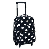Rockland Luggage 17 Inch Rolling Backpack, Black Dot, Medium - backpacks4less.com