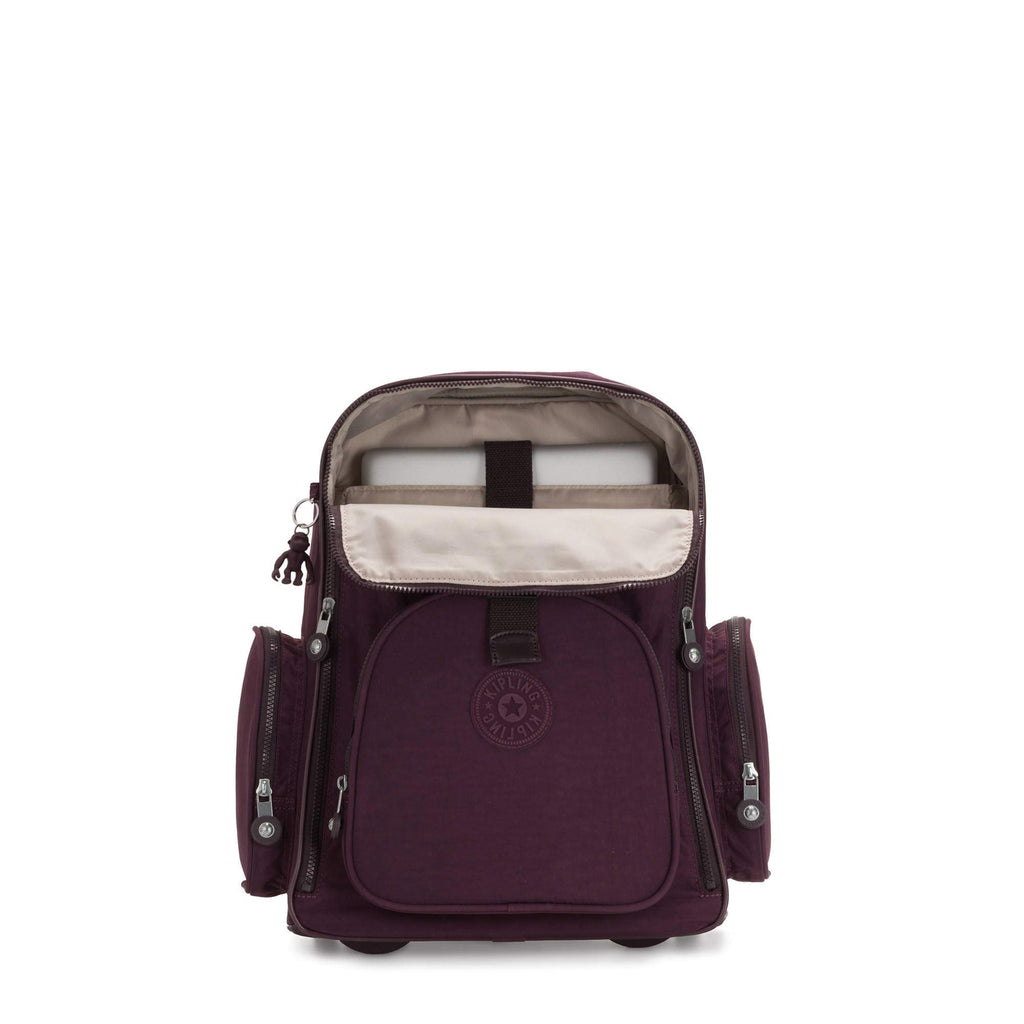 Kipling Alcatraz II Large Rolling Laptop Backpack Dark Plum - backpacks4less.com
