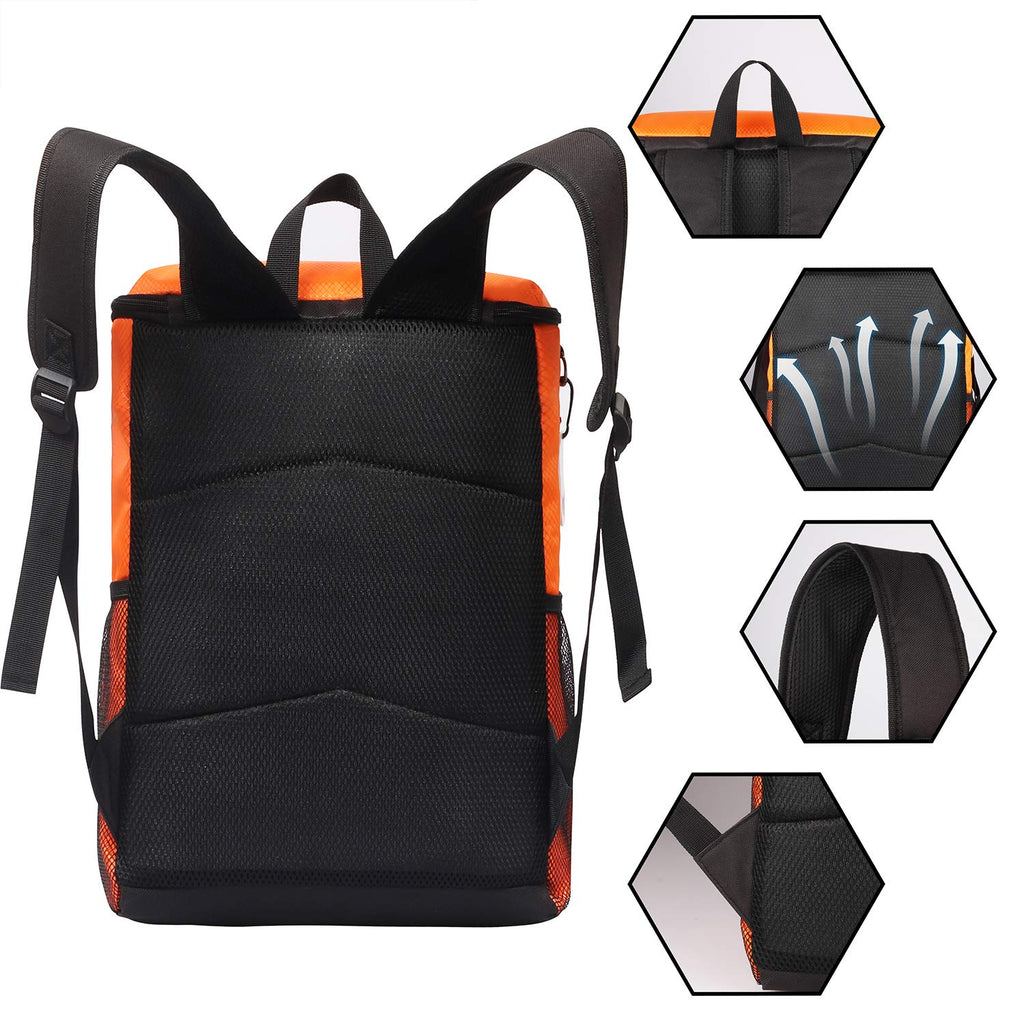 SEEHONOR Insulated Cooler Backpack Leakproof Soft Cooler Bag Lightweight Backpack Cooler for Lunch Picnic Fishing Hiking Camping Park Beach, 25 Cans - backpacks4less.com