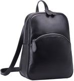Heshe Women's Casual Leather Backpack Daypack for Ladies Black