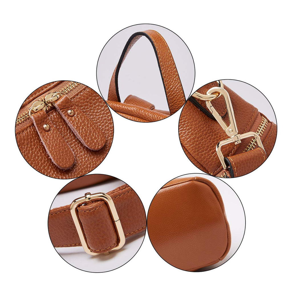 BOYATU Convertible Genuine Leather Backpack Purse for Women Fashion Travel Bag Caramel - backpacks4less.com