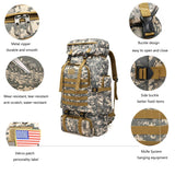 WintMing 70L Large Camping Hiking Backpack Tactical Military Molle Rucksack for Trekking Traveling Oxford Waterproof Mountaineering Pack Large Daypack for Men (Camouflag-A) - backpacks4less.com