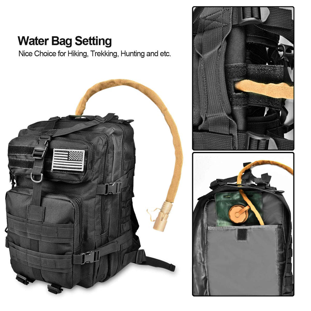 NOOLA Military Tactical Backpack Large Army 3 Day Assault Pack Molle Bag Black - backpacks4less.com