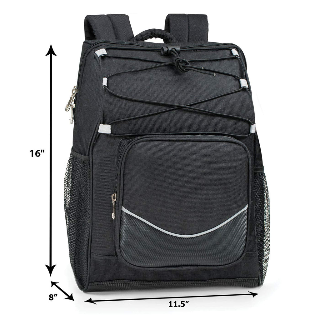 Backpack Cooler Backpack Insulated, Hiking backpack coolers, travel backpack Great soft cooler bag for Backpacking, camping, picking bag, beach bag, lunch bag for women and men, 20 cans Black Backpack - backpacks4less.com