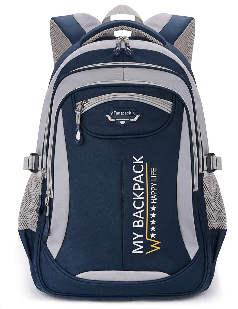 School Backpack, Fanspack Backpack for Boys 2019 New Boys Bookbags Large waterproof School Bag for Boys (Dark Blue) - backpacks4less.com