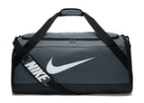 NIKE Brasilia Training Duffel Bag, Flint Grey/Black/White, Large