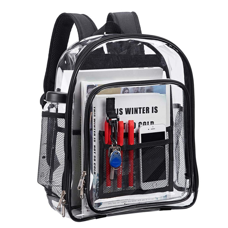 Heavy Duty Clear Backpack,Security Transparent Backpack,See Through Bookbag for Work, Security Check and Travel - backpacks4less.com