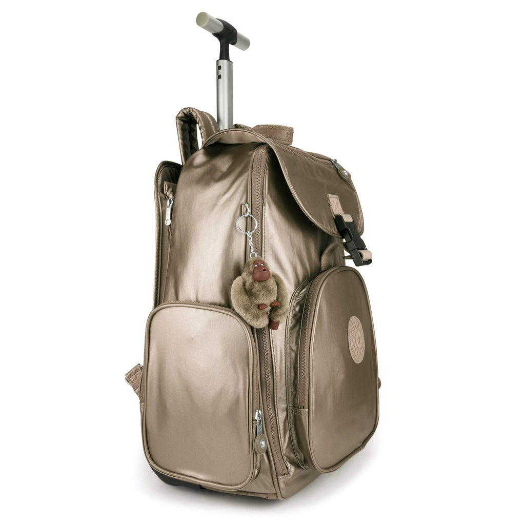 Kipling Alcatraz II Metallic Large Rolling Laptop Backpack Metallic Pewter - backpacks4less.com