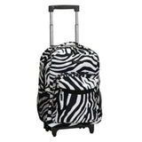 Rockland Luggage 17 Inch Rolling Backpack, Zebra, One Size