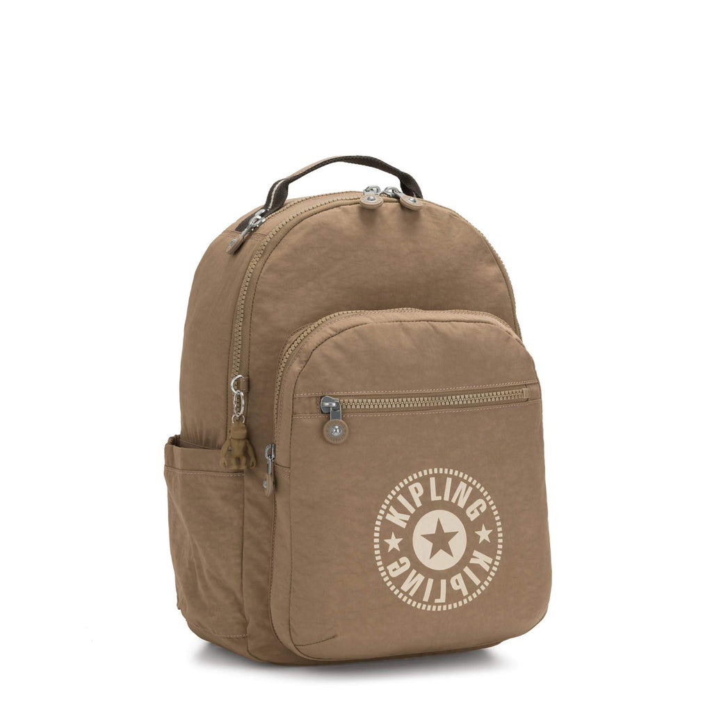 Kipling Seoul Large 15" Laptop Backpack Sand Sp - backpacks4less.com
