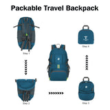 Packable Travel Hiking Backpack Daypack, Ultra Lightweight 35L Large Capacity Water Resistant Hiking Daypacks with Reflective Stripe Foldable Travel & Camping Backpack Casual Daypacks for Men & Women - backpacks4less.com