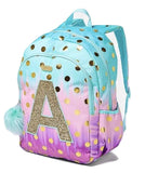 Justice School Backpack Dot Ombre Foil Initial (Letter M)