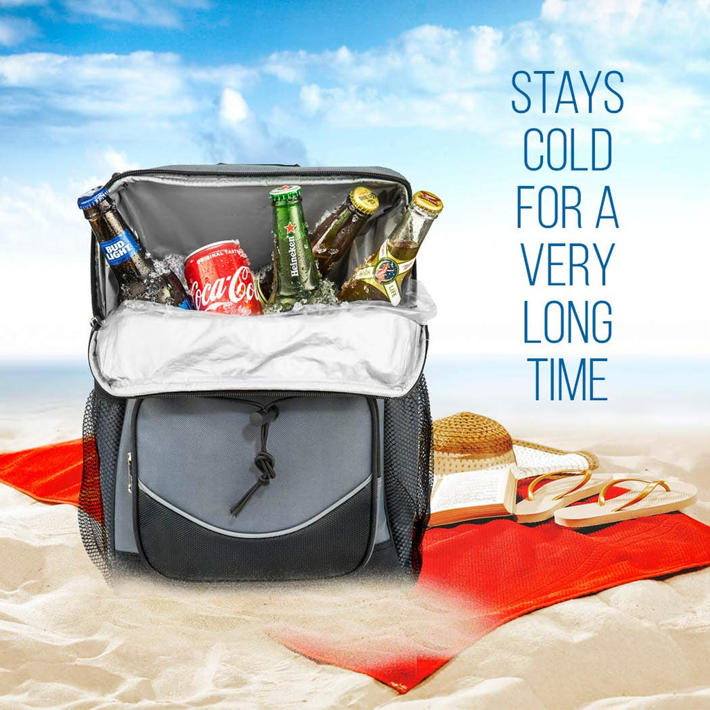 Backpack Cooler Backpack Insulated, Hiking Backpack Coolers, Travel Backpack Great Soft Cooler Bag for Backpacking, Camping, Picking Bag, Beach Bag, Lunch Bag for Women and Men, Holds 20 cans Gray - backpacks4less.com