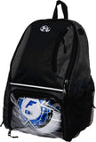 LISH Soccer Backpack - Large School Sports Gym Bag w/ Ball Compartment (Black)