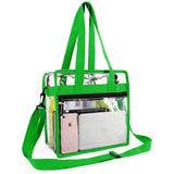 Clear-Crossbody-Messenger-Shoulder-Bags-Seahawks Green With Adjustable Strap,NFL Stadium Approved Transparent Purse