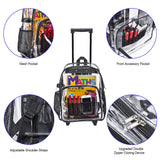 Magicbags Rolling Clear Backpack, Heavy Duty Cold-Resistant Security Transparent PVC Backpack with Wheels - backpacks4less.com