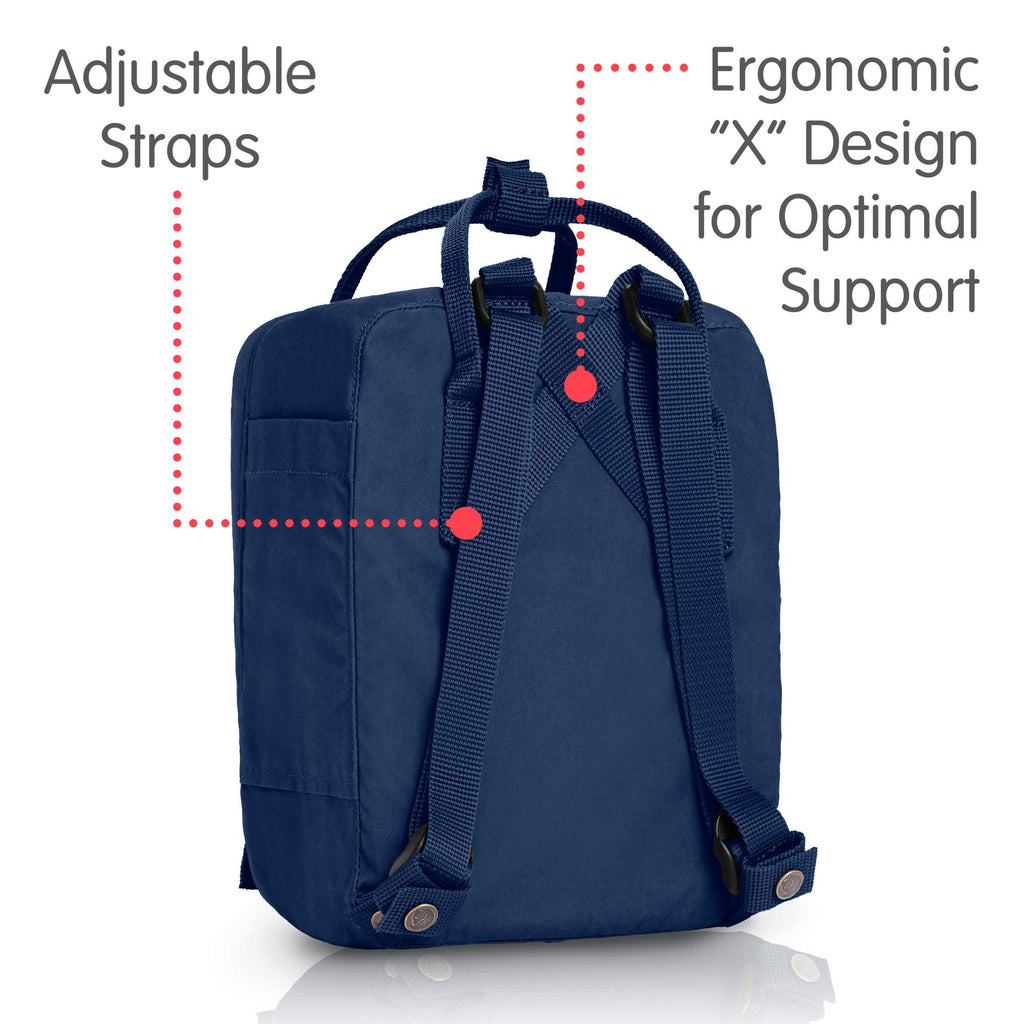 Fjallraven - Kanken Mini Classic Backpack for Everyday, Navy/Warm Yellow - backpacks4less.com