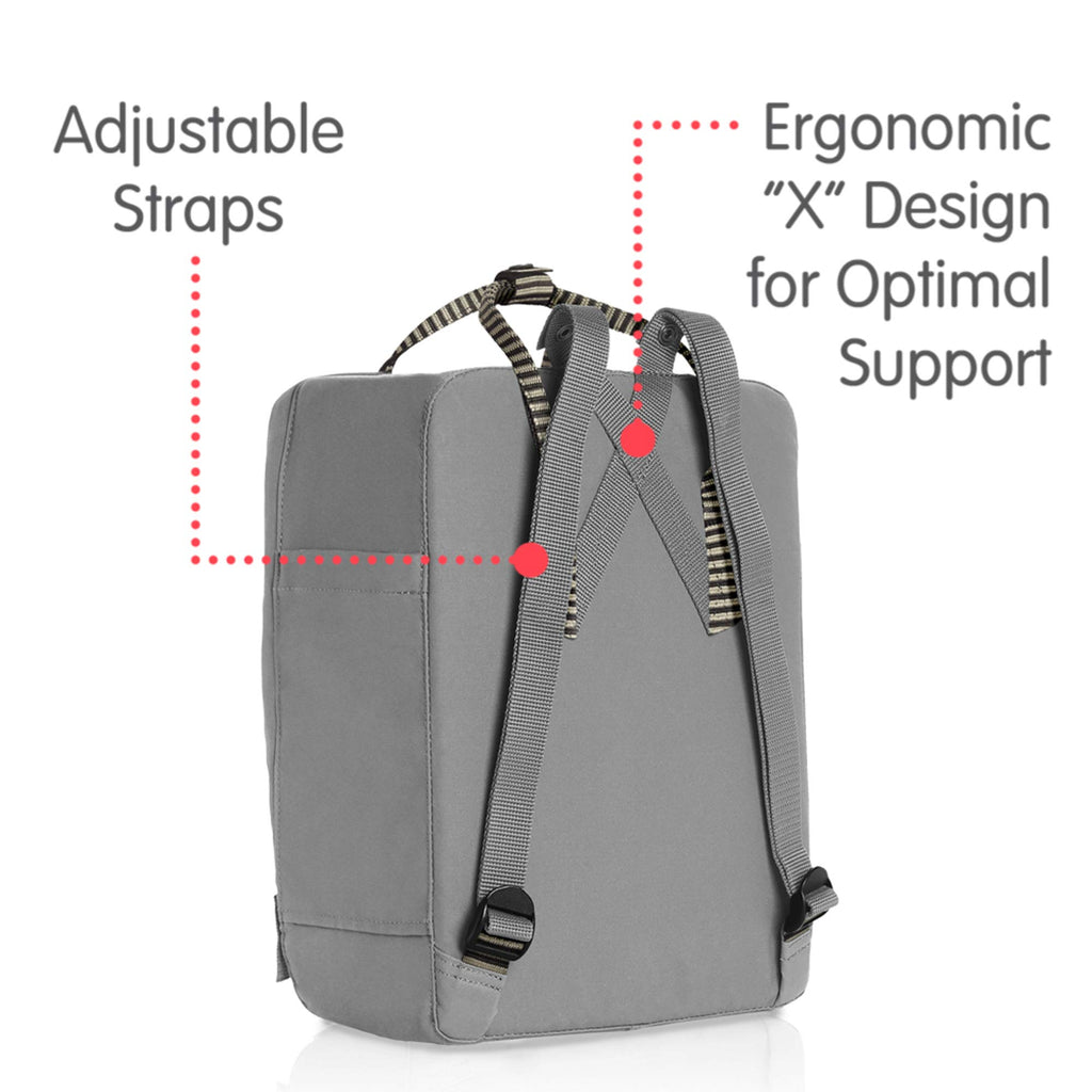 Fjallraven - Kanken Classic Backpack for Everyday, Fog/Striped - backpacks4less.com