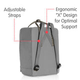 Fjallraven - Kanken Classic Backpack for Everyday, Fog/Striped - backpacks4less.com