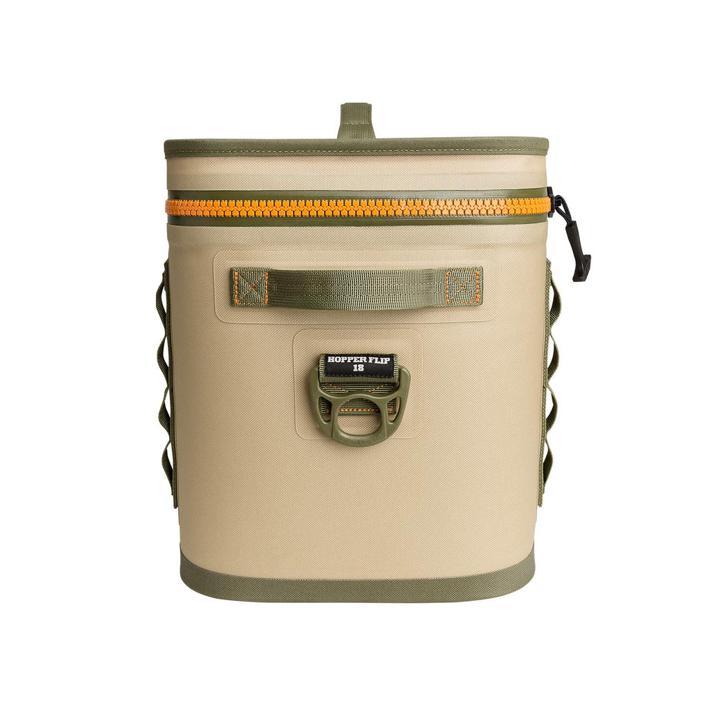 YETI Hopper Flip 18 Portable Cooler, Field Tan/Blaze Orange - backpacks4less.com