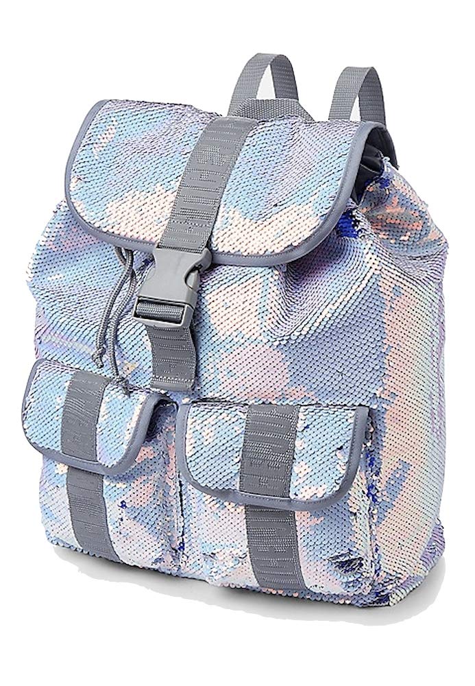 Justice Multi Silver Flip Sequin Rucksack Backpack - backpacks4less.com