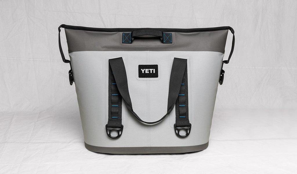 YETI Hopper Two 40 Portable Cooler, Fog Gray / Tahoe Blue - backpacks4less.com