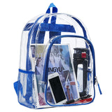 Heavy Duty Clear Backpack,Transparent Cold-Resistant Vinyl Adjustable Straps Backpack for Work(Blue)