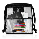 Heavy-duty Large Clear Drawstring Bag Waterproof PVC Drawstring Backpack With Front And Inner Pockets - backpacks4less.com